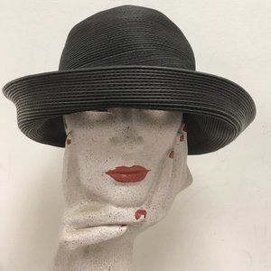 Patricia Underwood braided woven leather hat cloche designer